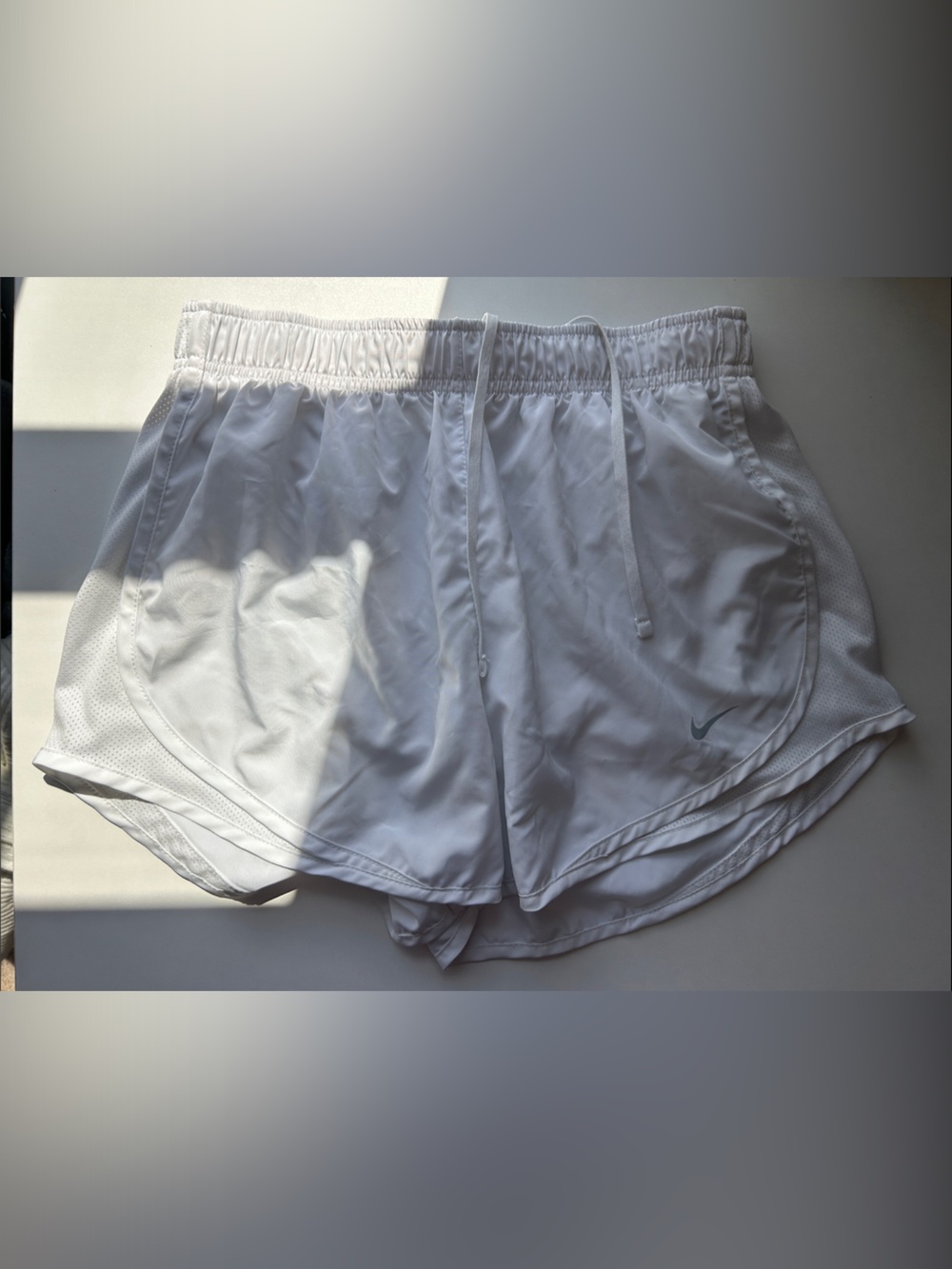 Nike White Women’s Running Shorts with Drawstring